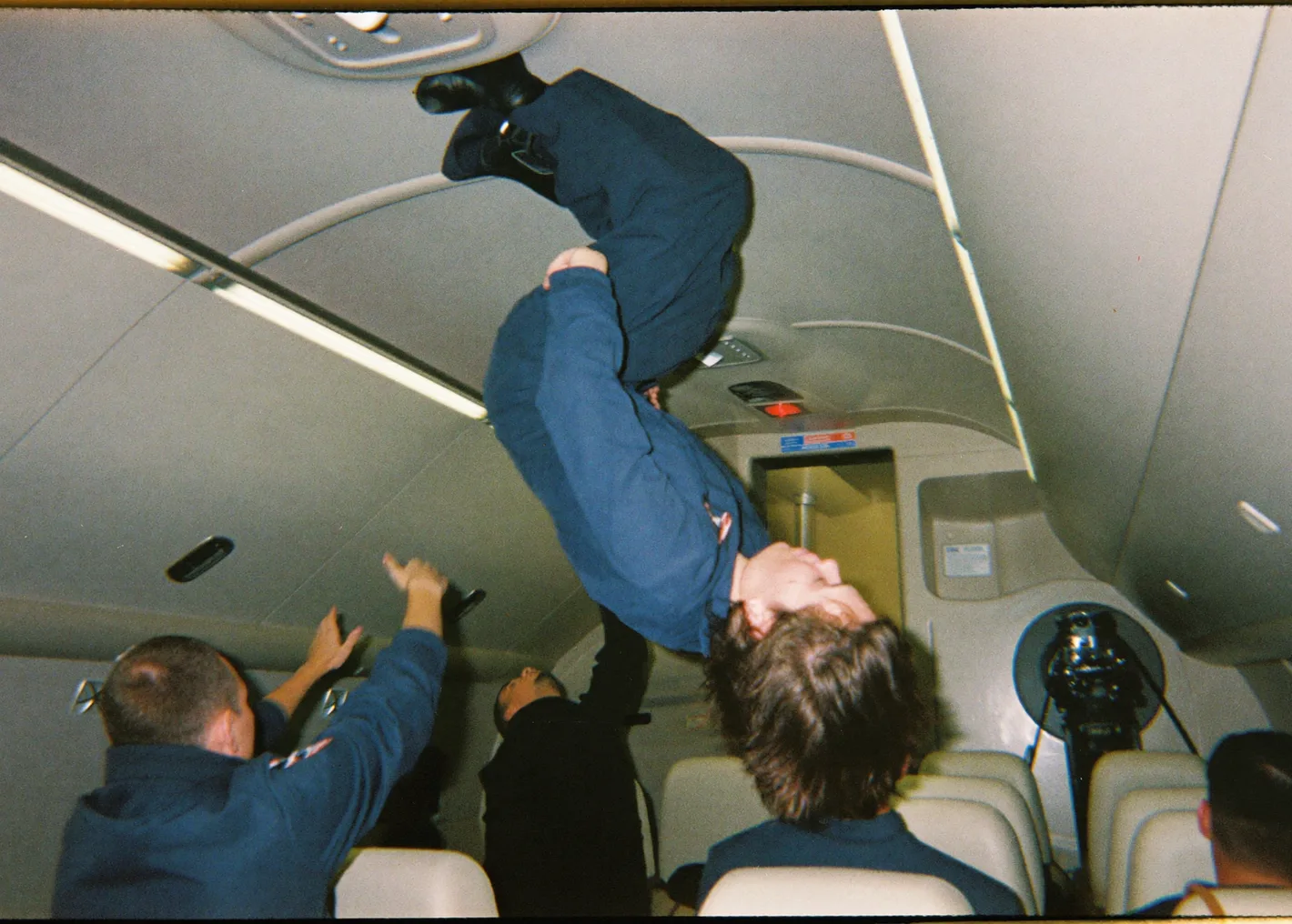 Floating weightless on a parabolic flight